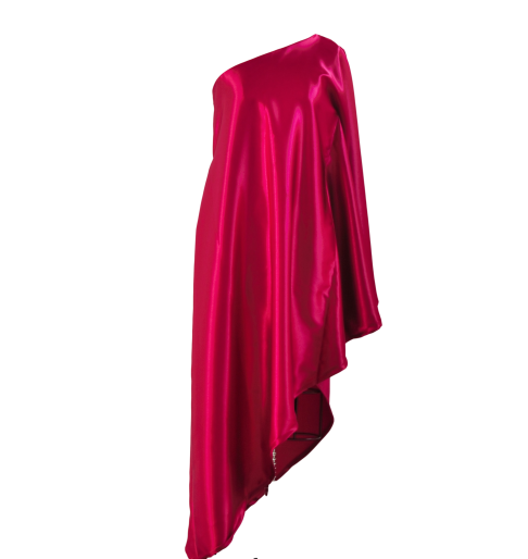 One-Shoulder Silk Kaftan Dress